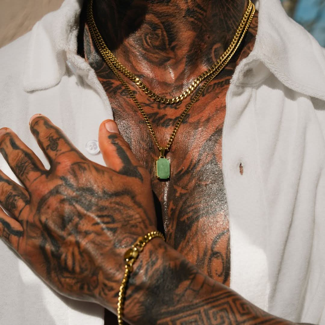 Aventurine x Cuban Set | Gold - Image 5