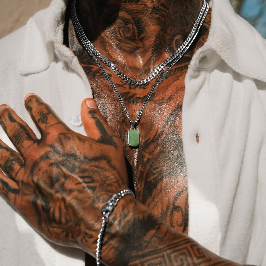 Aventurine x Cuban Set | Silver - Image 5
