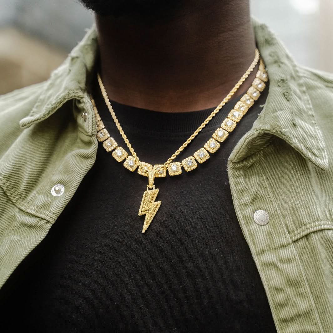 Clustered Tennis Chain Gold | 10mm - Image 3