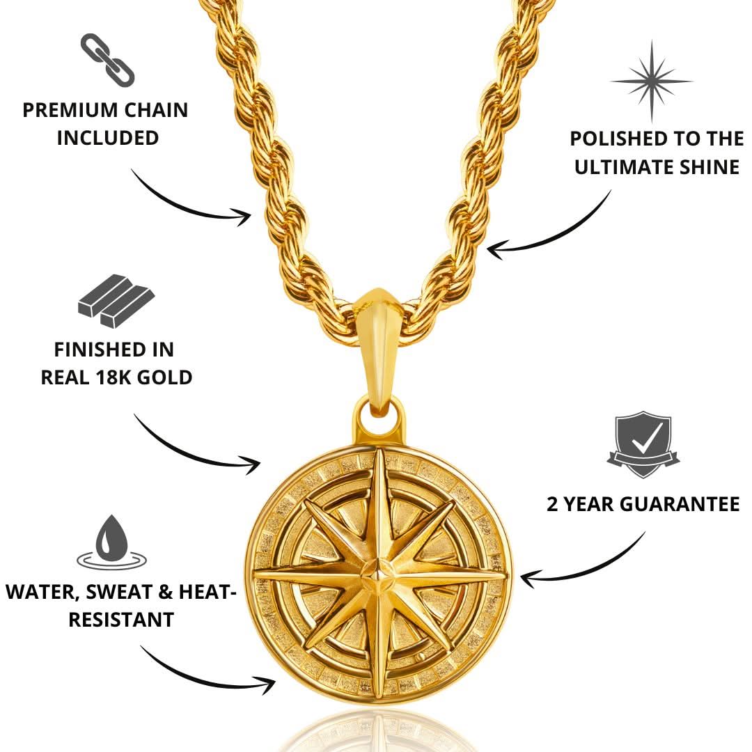 Compass Pendant | Gold - Image 3