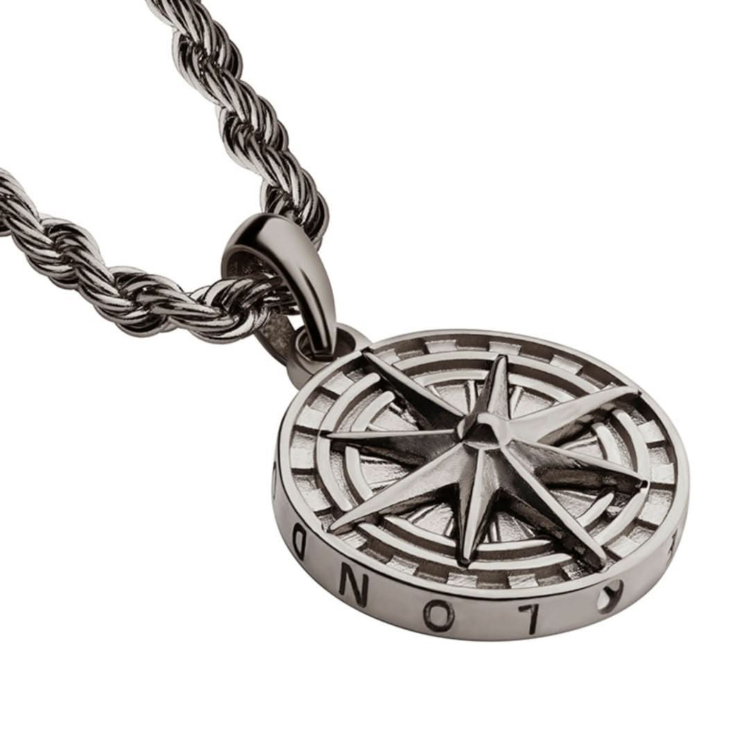 Compass Pendant | Gun Metal