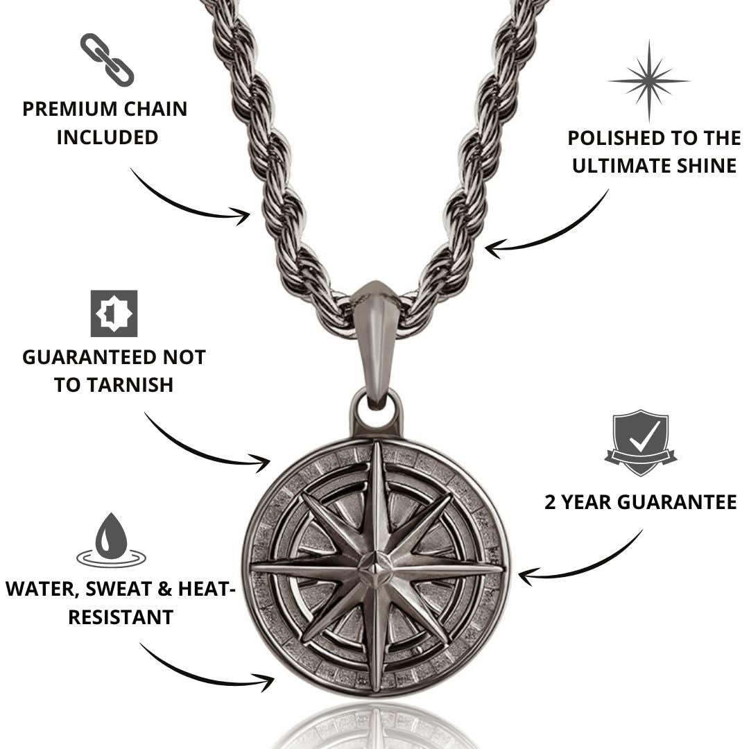 Compass Pendant | Gun Metal - Image 3
