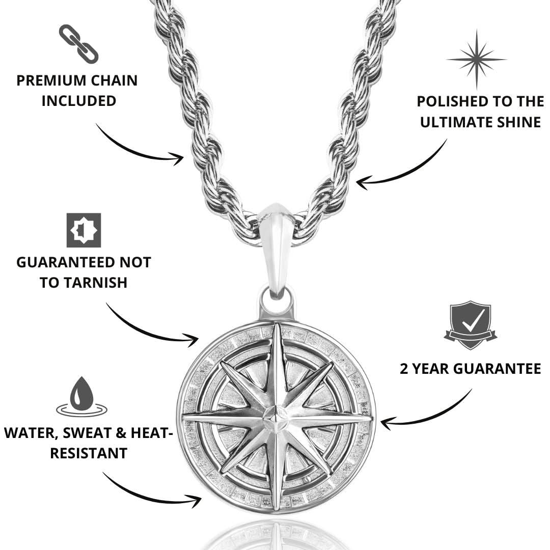 Compass Pendant | Silver - Image 3