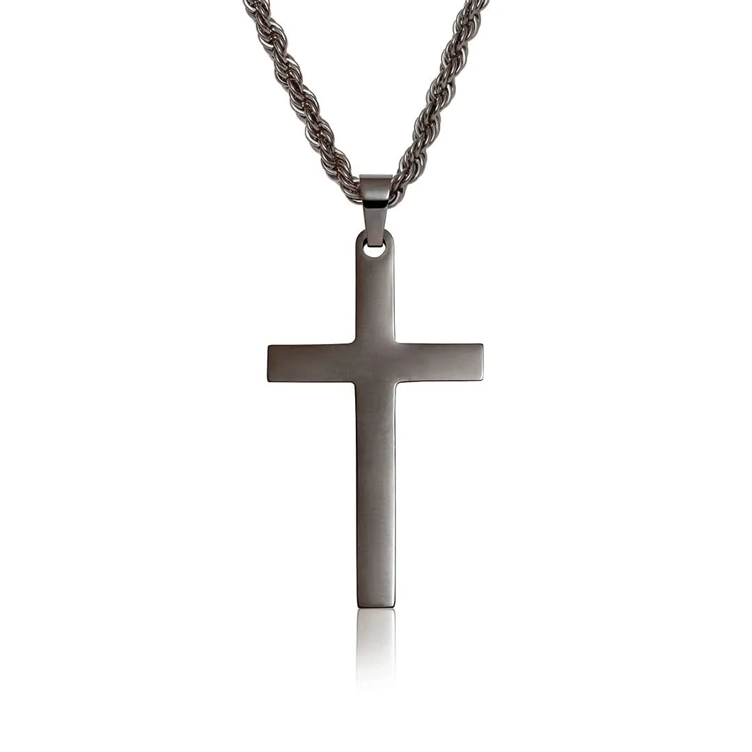 Cross Pendant | Gun Metal