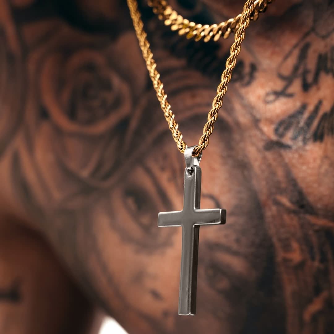 Cross Pendant | Gun Metal & Gold - Image 5