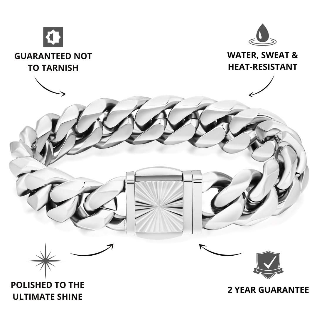 Cuban Bracelet Silver | 14mm - Image 3