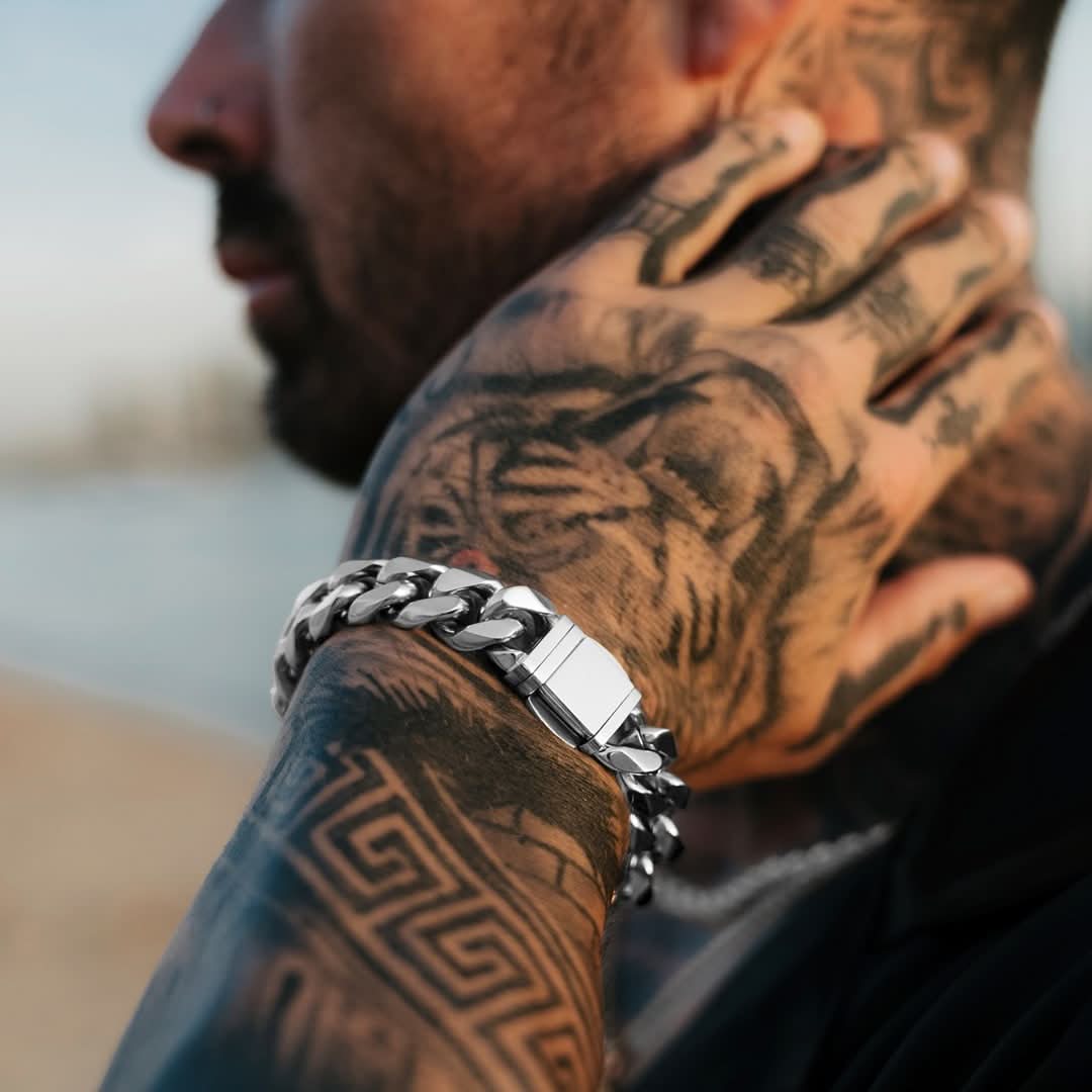 Cuban Bracelet Silver | 14mm - Image 5