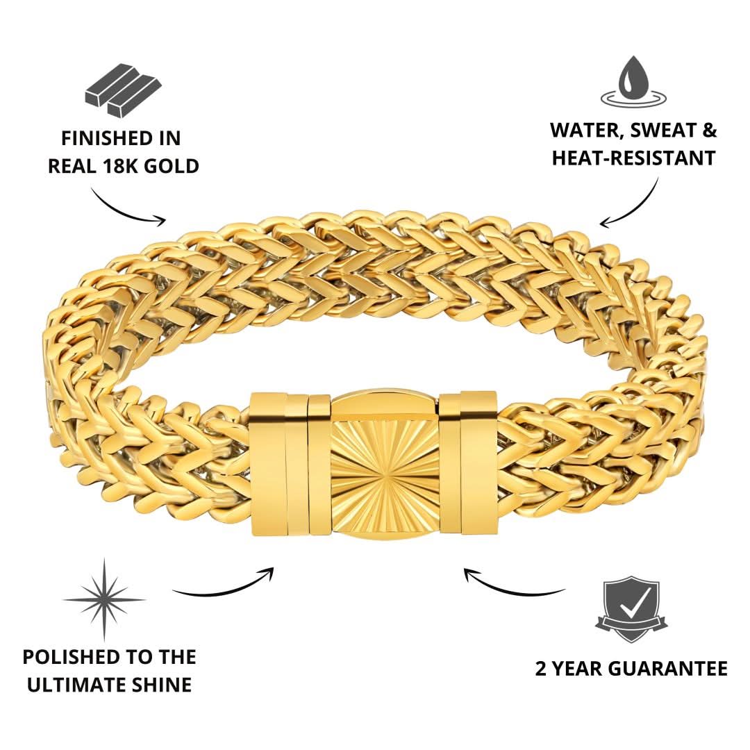 Franco Bracelet Gold | 12mm - Image 3