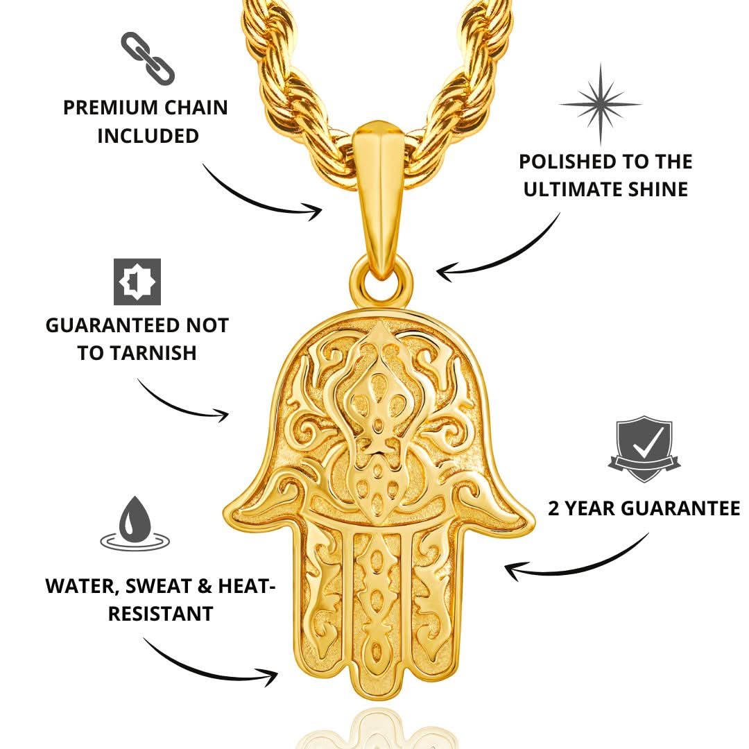 Hamsa Pendant | Gold - Image 3