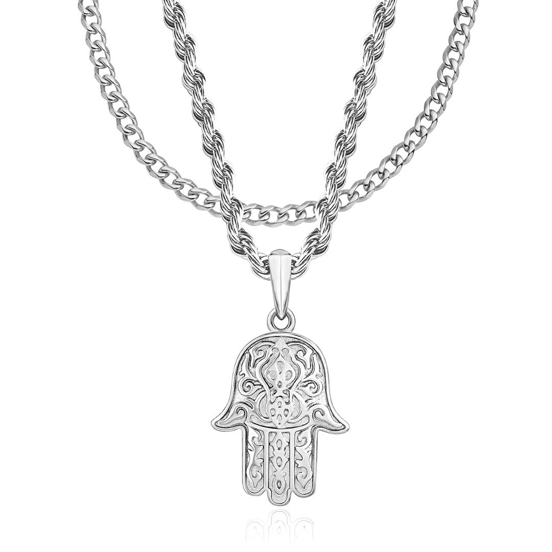 Hamsa x Cuban Set | Silver