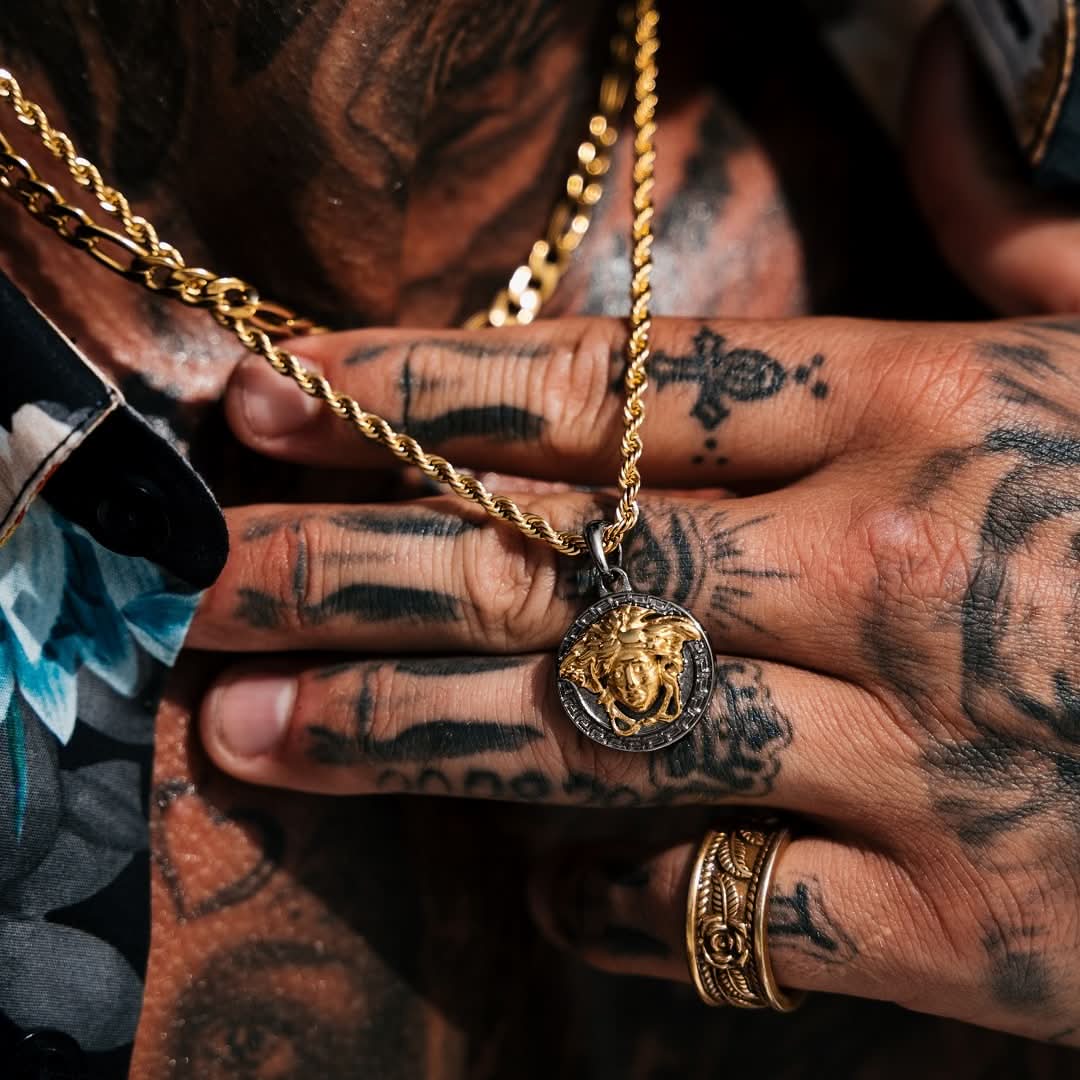 Medusa Pendant | Gun Metal & Gold - Image 4
