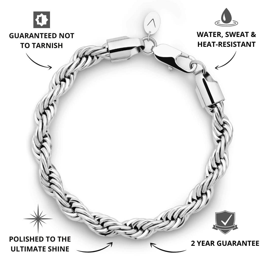 Rope Bracelet Silver | 8mm - Image 3