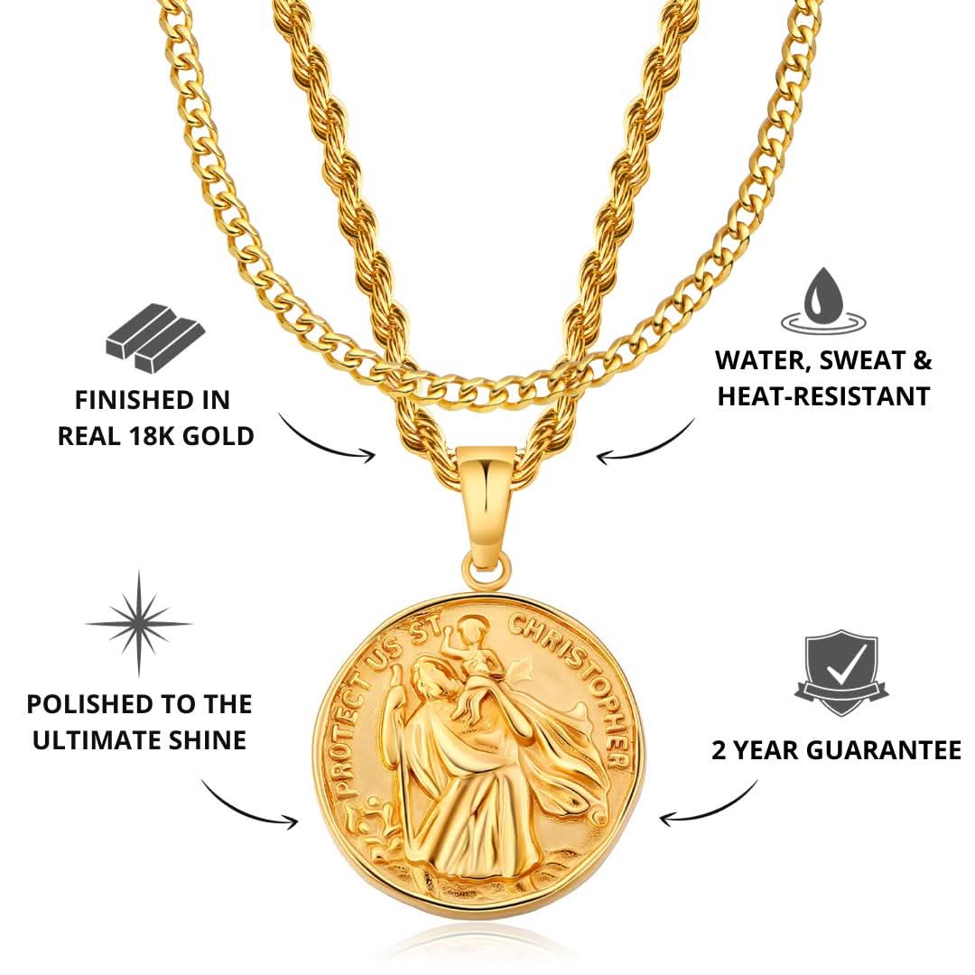 St Christopher x Cuban Set | Gold - Image 3