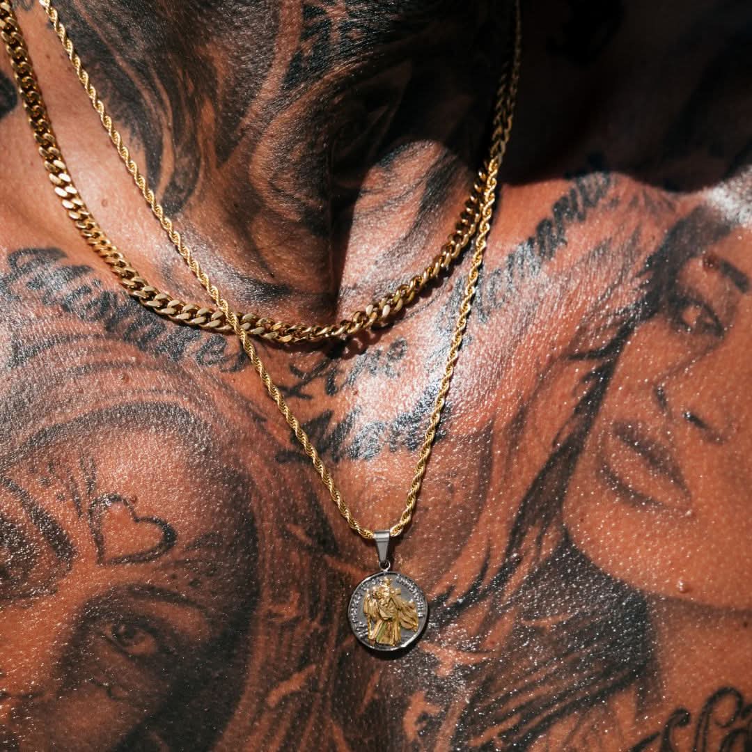 St Christopher x Cuban Set | Gun Metal & Gold - Image 5