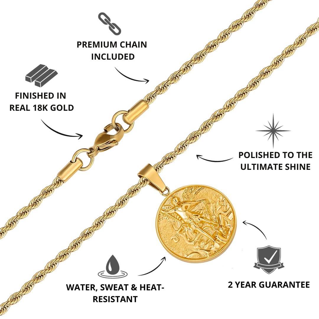 St Michael Pendant | Gold - Image 3