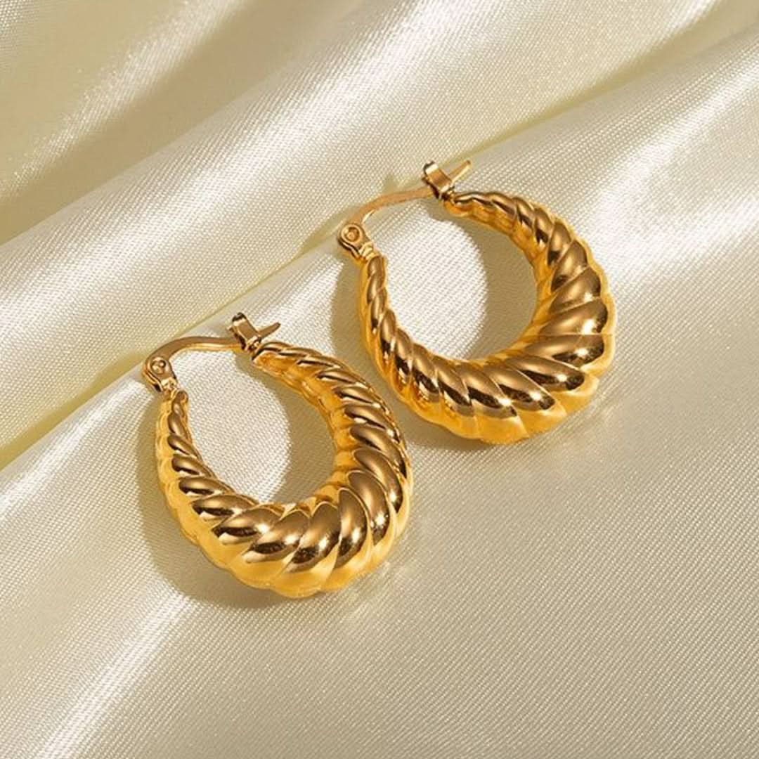 Croissant Hoop Earrings Gold